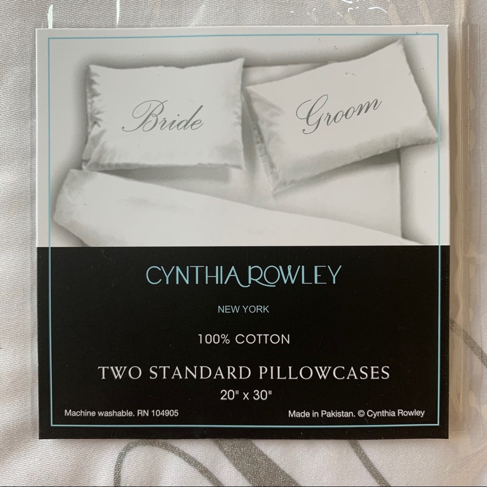 CYNTHIA ROWLEY Bride & Groom Standard Pillowcases